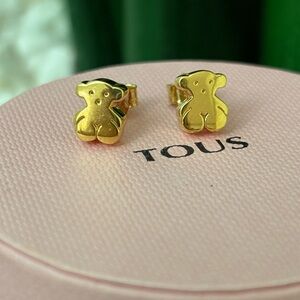 Tous Gold Bear Stud Earrings